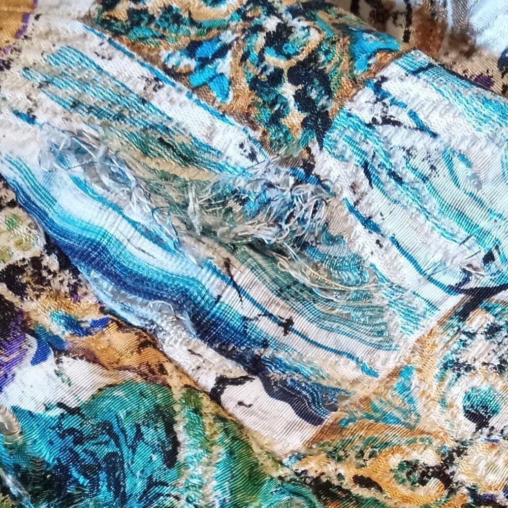 Chico's Multi-Color Open Front Silk & Wool Jacket - image 6